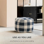 Anji Mountain Artisan Crafted Cotton Blend Pouf Ottoman | Versatile Floor Seating & Footstool for Living Room | Modern Boho Home Décor Accent | Filled Pouffe