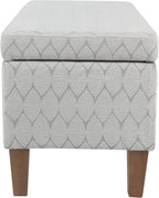 HomePop Textured Large Decorative Storage Bench, Gray and Brown, 36 x 16 x 18 inches