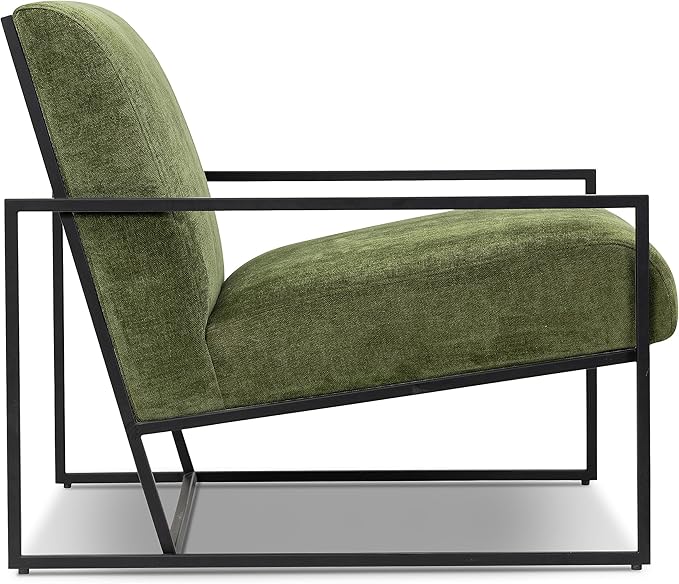 Bo Lounge Chair in Distressed Green Velvet