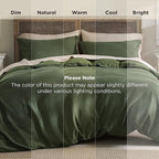 Bedsure Luxury Waffle Duvet Cover Queen Size - Textured Duvet Cover Set, Soft, Breathable Bedding Set (90"x90") with 2 Pillow Shams for All Season, Olive Green, Comforter Not Included