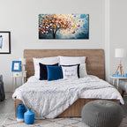 Butterfly Tree Canvas Wall Art for Living Room Bedroom Home Office Blue Colorful Tree of Life Wall Art Modern Large Framed Canvas Prints Size 20x40