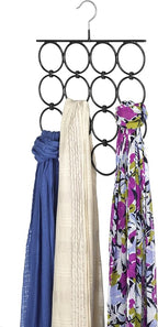 Whitmor Folding Scarf/Accessory Hanger, Black & Chrome, 0. 47 x 12. 25 x 15. 88 inch