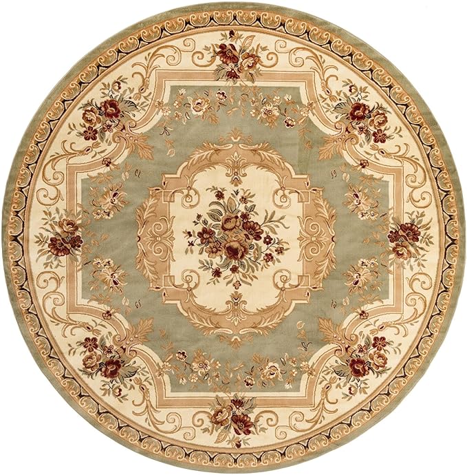 Rugs.com Chateau Collection Rug - 10 Ft Round Green Medium Pile Rug