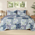 Whale Flotilla Patchwork Quilts Queen Size, Soft Boho Floral Bedspreads for Bed Reversible Lightweight Full Queen Quilt Bedding Set Coverlets with 2 Pillow Shams for All Seasons, Paisley Flowers