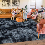 Rugs for Living Room 5x7, Soft Shaggy Modern Shag Area Rug for Bedroom, Upgrade Non-Slip Plush Fluffy Carpet for Kids Boys Girls Room Home Decor Aesthetic, Blue Grey