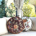 Round Tapestry Decorative Pillow (Olivetone, 18" x 3")
