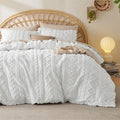 Bedsure Boho Twin Duvet Cover, Soft & Comfortable Elegant Design Boho Bedding for Decoration, Machine Washable Comforter Cover for All Seasons,Includes 1 Duvet Cover & 1 Pillow Sham,White
