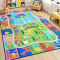 Kids Rug for Playroom, 5x7 ABC Educational Carpet for Classroom, Fun Alphabet Area Rugs for Learn Numbers Colors Animal Weather and Shapes Playmat for Girls Boys Room Nursery Decor