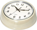 Bernhard Products Retro Wall Clock 9.5 Inch Cream Kitchen 50's Vintage Design Round Silent Non Ticking Quality Quartz Clock for Home/Office/Classroom