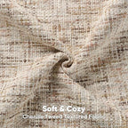 FUTEI Beige Brown Decorative Throw Pillow Covers 24x24 Inch Set of 2,Soft Chenille Tweed Textured Euro Pillow Shams,Modern Home Decor for Couch Bed Living Room