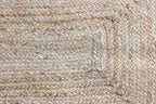Scalloped Jute Rug, Hand Woven Runner Area Rug, 4x12 Ft Beige & Black Braided Natural Sisal Kilim Rugs for Living Room, Kitchen, Entryway, Farmhouse