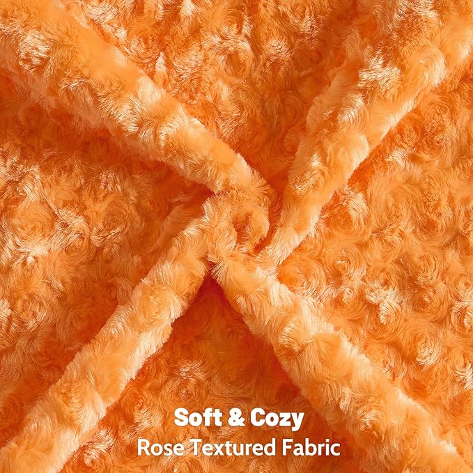 FUTEI Orange Decorative Throw Pillow Covers 20x20 Inch Set of 2,Soft Solid Rose Swirl Textured Cushion Case,Valentine's Day Decor for Couch Living Room