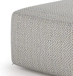 SIMPLIHOME Nate Square Pouf - 20 inch Wide Upholstered Handwoven Cotton Ottoman in Patterned Grey Melange, Boho Footstool or Extra Seating for Living Room with Artisanal Texture, Assembled