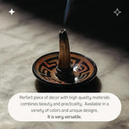 Luna Sundara Authentic Peru Pottery Palo Santo Stick Holder and Incense Holder with 5 Palo Santo Sticks Handmade Ceramic Smudge Bowl Sage Holder Peach Gift Set