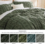 Bedsure Boho Twin Duvet Cover, Soft & Comfortable Elegant Design Boho Bedding for Decoration, Machine Washable Comforter Cover for All Seasons,Includes 1 Duvet Cover & 1 Pillow Sham,Olive Green