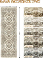 Kitchen Runner Rug Non Slip Washable 2.5x8, Soft Low Pile Entryway Rug Runners for Hallways,Carpet Runner for Living Room,Kitchen, Laundry, Bathroom(Brown,2.5'x8')