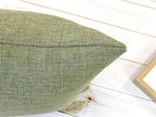 Aiking Home Woven Fine Faux Linen Throw Pillow Cover, Size 18"x18", Moss