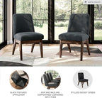 Signature Design by Ashley Kendamor Mid-Century Modern Upholstered Dining Chair with Solid Wood Frame and Bucket Design, Set of 2, Dark Brown