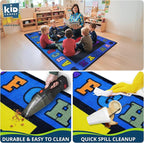 KIDCARPET.COM Shapes with The Alphabet Classroom Rug 7'6" x 12' Rectangle, Educational Classroom Rug, Kids Learning Play Mat | Area Rug for Bedroom or Playroom