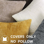 decorUhome Spring Cream White Chenille Euro Sham Throw Pillow Covers 26x26 Set of 2 Textured Slubby Couch Pillow Covers Farmhouse Accent Modern Neutral Decorative Pillow Cases for Bed Sofa Living Room