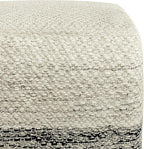 SIMPLIHOME Macie Square Pouf - 18 inch Wide Handcrafted PET Polyester Ottoman in Grey and White, Boho Indoor/Outdoor Footstool or Extra Seating for Living Room with Polystyrene Bead Filling, Assembled