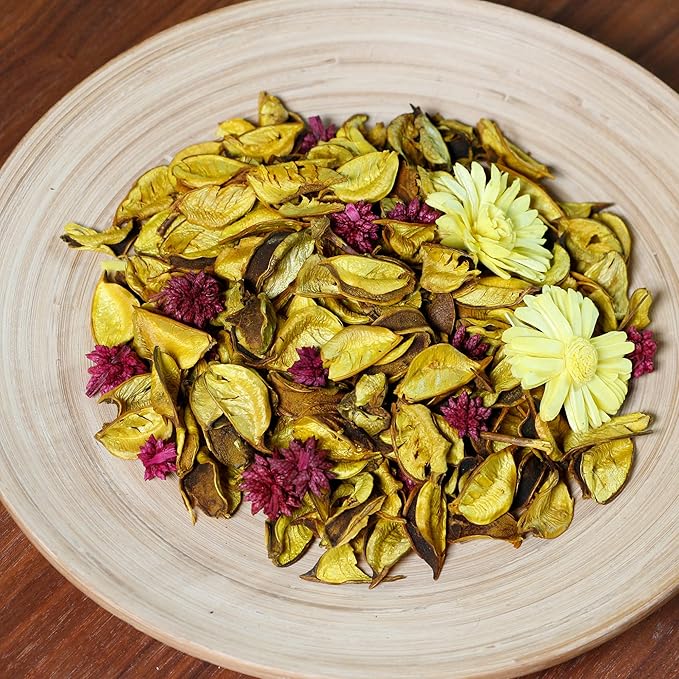 Spring Potpourri Bags,Lemon Scented Potpourri Bowl Filler,Yellow Decorative Dried Flowers, Home Fragrance Sachet of Petal, Bathroom Vase Decor -Mini