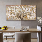 Wall Art Gold Nature Tree Of Life Abstract Canvas Painting Picture Modern Wall Art Print Landscape Artwork Framed For Living Room Bedroom Bathroom Office Home Decor 24" X 48"Painting