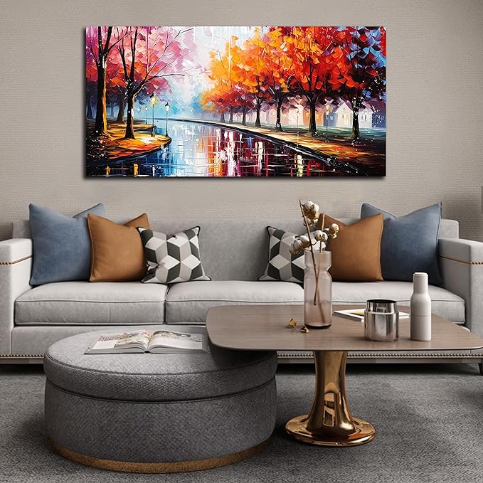 Large Canvas Wall Art for Living Room Bedroom Home Office Road Trees Landscape Picture Framed Canvas Prints Modern Artwork Ready to Hang Size 30x60