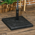 Outsunny 42lbs Resin Patio Umbrella Base, 20" Square Outdoor Umbrella Stand Holder for Parasol Poles 1.26", 1.5", and 1.9" Dia