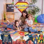 DC Super Friends Educational Kids Rug – ABC Alphabet, Emotions & Hero Traits Learning Mat – Social Skills Classroom, Playroom & Bedroom Carpet 8x10