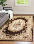 Rugs.com Chateau Collection Rug – 10' x 13' Brown Medium Rug Perfect for Living Rooms, Large Dining Rooms, Open Floorplans