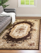 Rugs.com Chateau Collection Rug – 4' x 6' Brown Medium Rug Perfect for Entryways, Kitchens, Breakfast Nooks, Accent Pieces