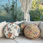 Round Tapestry Decorative Pillow (Mustard, 22" x 3")