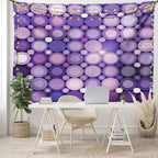 Ambesonne Modern Tapestry, Geometrical Violet Circles Round Disco Inspired Design Work of Art, Fabric Wall Hanging Decor for Bedroom Living Room Dorm, 45" X 30", Baby Pink Purple
