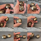 Brass Lucky Ball 6 Sides Rotatable Feng Shui Ornament Wealth Statue Treasure Ball Fengshui Sculpture Chinese Traditional Home Decor (F2 Lucky Ball x 2)