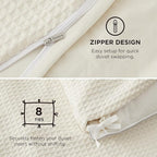 Bedsure Luxury Waffle Duvet Cover King Size - Textured Duvet Cover Set, Soft, Breathable Bedding Set (104"x90") with 2 Pillow Shams for All Season, Irovy White, Comforter Not Included