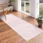 Art&Tuft Non-Slip Runner Rug - 2x6 Runner Rug Washable Low-Pile Rugs Runners, Soft Distressed Carpet Runner for Bedroom Bathroom Kitchen Laundry Living Room, Lightpink