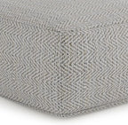 SIMPLIHOME Nate Square Pouf - 20 inch Wide Upholstered Handwoven Cotton Ottoman in Patterned Grey Melange, Boho Footstool or Extra Seating for Living Room with Artisanal Texture, Assembled