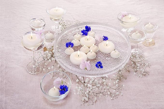Bolsius Unscented Floating Candles – Set of 20 White Floating Candles – Cute and Elegant Burning Candles – Candles with Nice and Smooth Flame – Party Accessories (Three Pack)