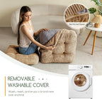 HIGOGOGO Washable Floor Pillow Cushion for Adults, Meditation Cushion Pillow, Large Square Floor Sitting, Removable Tufted Corduroy Cover, for Tatami Living Room or Yoga, 22x22 Inch, Machine Washable