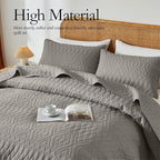 akkialla Twin Size Quilt Bedding Set,Dark Grey Lightweight Microfiber Soft Bedspreads,Modern Style Geoetric Pattern Coverlet Set for All Seasons,2 Piece(1 Quilt,1Pillow Sham)