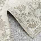 2x6 Runner Rug Beige Washable Hallway Kitchen Bedroom Vintage Distressed Bathroom Non Slip Medallion Floral Carpet Indoor Retro Throw Floor Mat for Office Dining Laundry Living Room