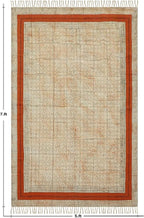 Area Rug 8x11 Kilim Rug Bronze & Black Cotton Dhurrie Oriental Thick 0.19 inches Stone Easy Washable Rug Hand Wash Cotton Carpet Flatweave Rug Indoor Outdoor Rugs for Living Room, Bedroom