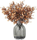 JAKY-Global Babys Breath Silk Artificial Flowers 12 Bundle Fake Plants Fall Stems Decorations for Home Farmhouse Decor Bouquets DIY Garden (Dark Brown White 12pcs)