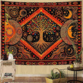 Lunerfex Tree of Life Sun Moon Stars Wall Tapestry, Cosmic Harmony Symbol Tapestries for Home Decor, Mystical Tapestry 80x60 Inch