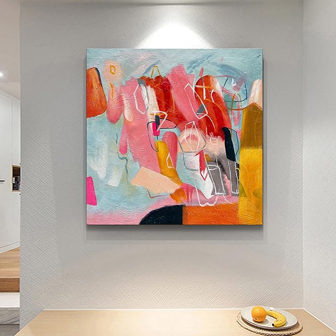 Art Hand Painted Modern Abstract Art Oil Painting Color Home Wall Art Deco 24x24 inches