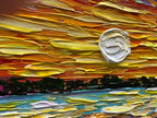 Limiyer Art Hand-painted Sea Sunrise landscape Modern Abstract Oil painting Large Canvas Art Hall Bedroom Office Wall Decoration 24x48 Inch