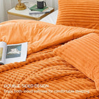 BEDELITE Fleece Twin Comforter Set -Super Soft & Warm Fluffy Burnt Orange Bedding, Luxury Fuzzy Heavy Bed Set for Winter with 1 Pillow case