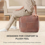 Anji Mountain 100% Handmade & Handcrafted Comfortable Home Décor Pouf Ottoman Footrest for Living Room, Bedroom, Nursery, Kidsroom, Patio Furniture - (20" x 20" x 20" - Teak)