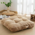 HIGOGOGO Washable Floor Pillow Cushion for Adults, Meditation Cushion Pillow, Large Square Floor Sitting, Removable Tufted Corduroy Cover, for Tatami Living Room or Yoga, 22x22 Inch, Machine Washable